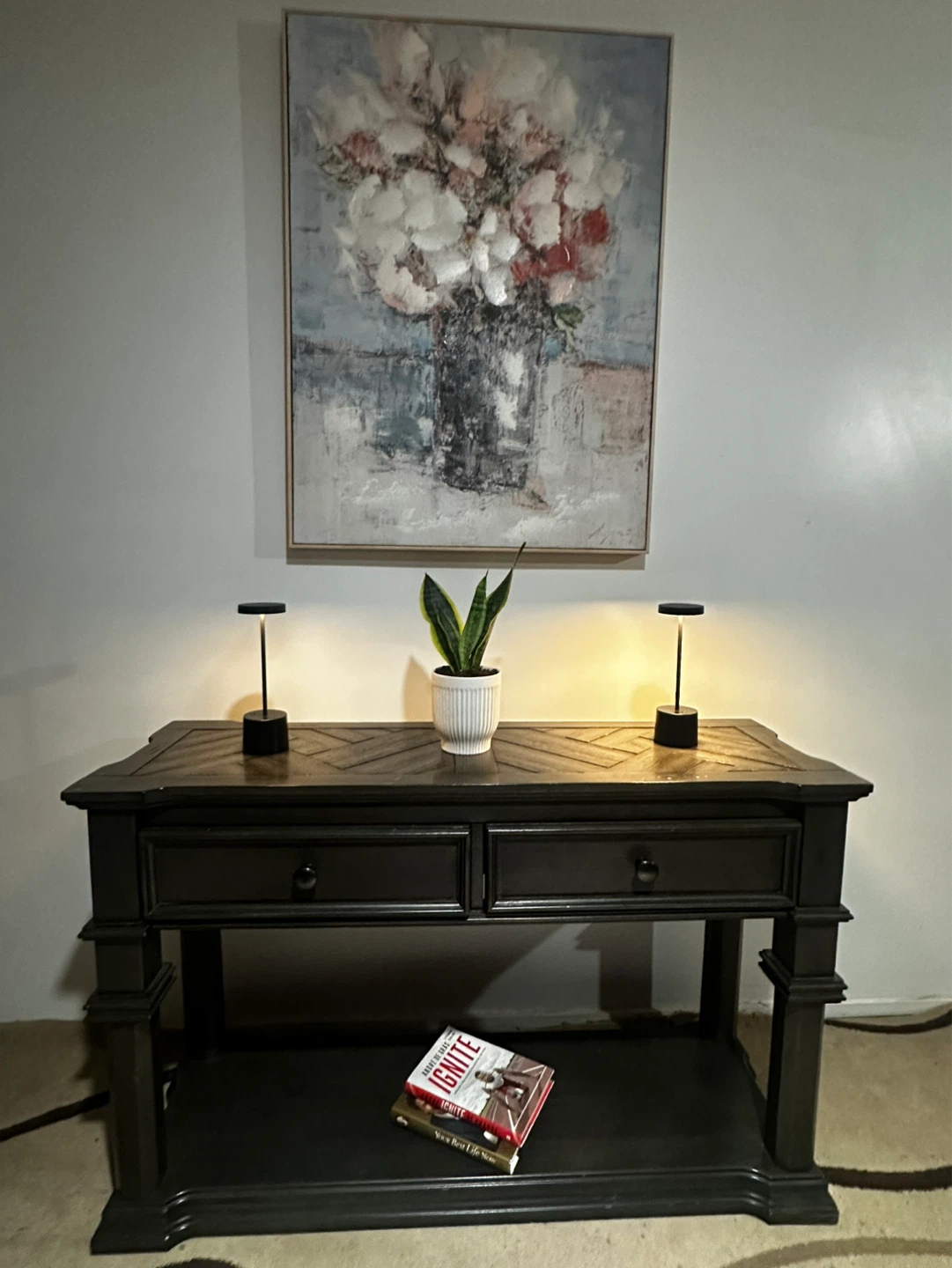 Black Console Table with Drawers - photo 3