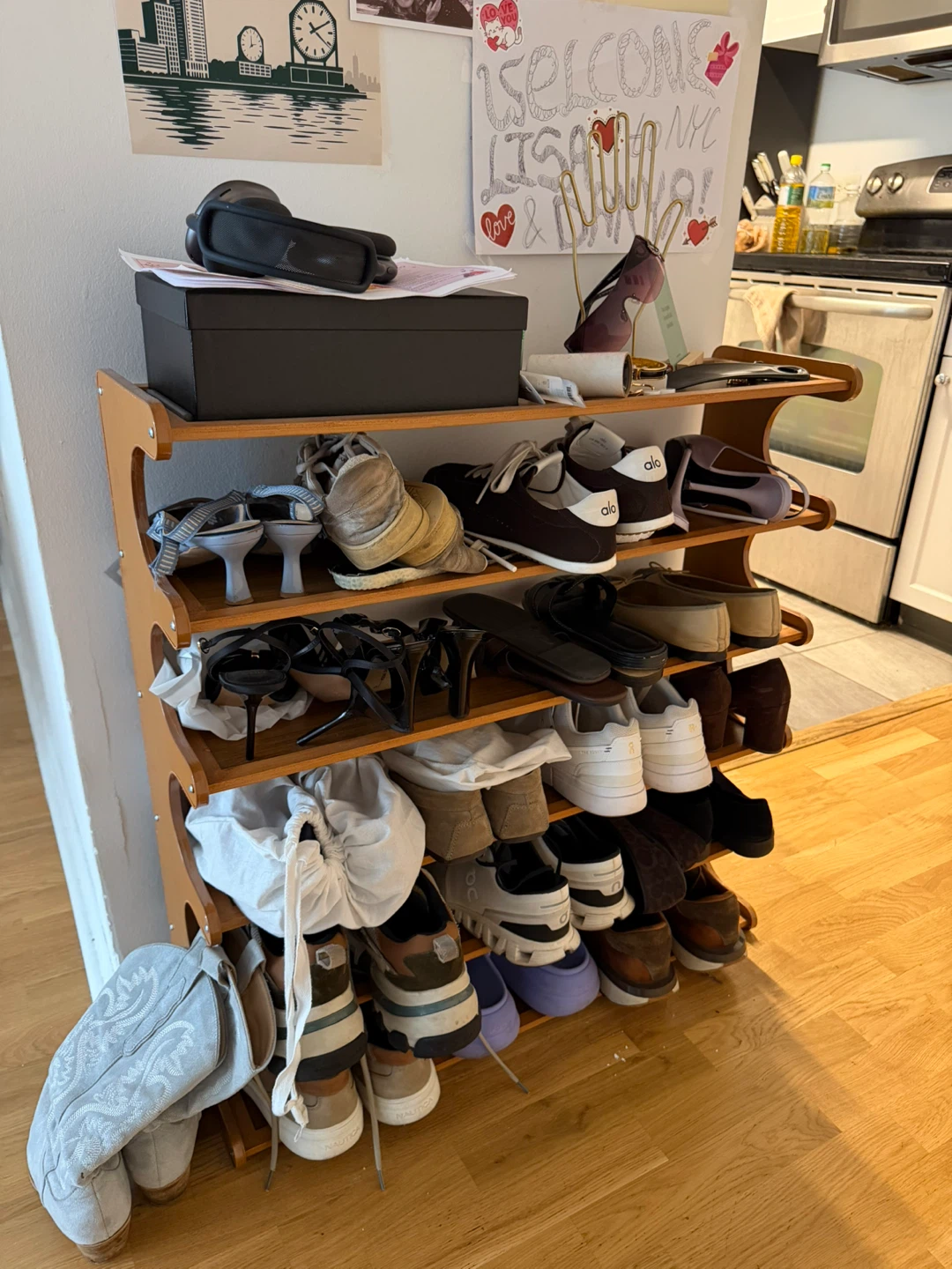 6-Tier Bamboo Shoe Rack Organizer - photo 2