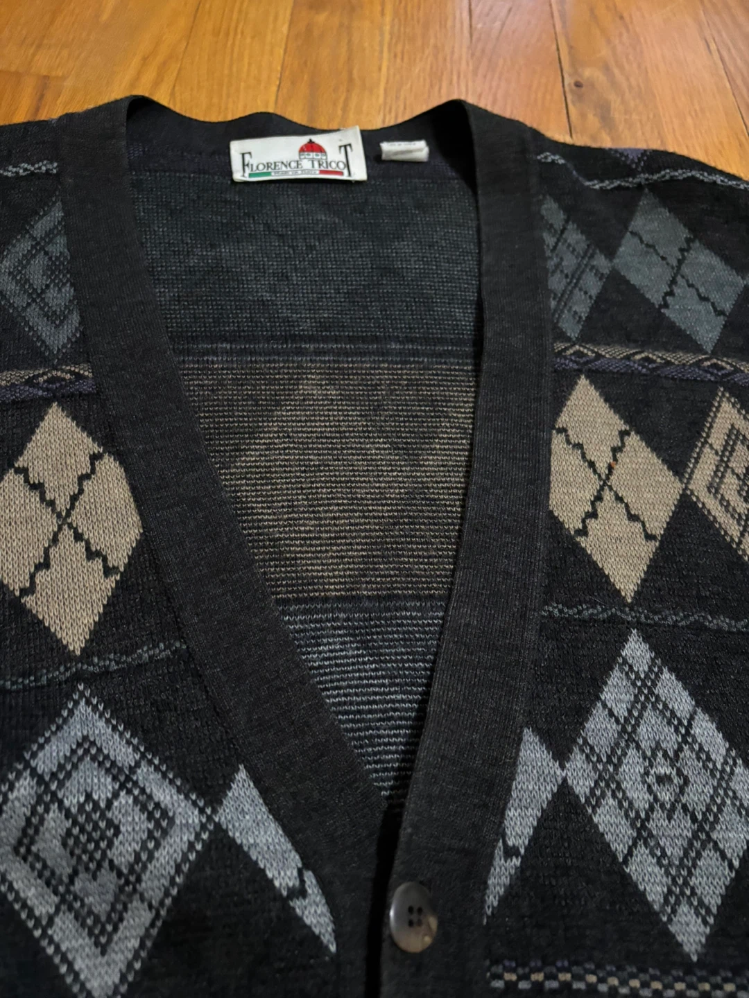 Florence Trico Argyle Cardigan Y2K vintage - photo 3