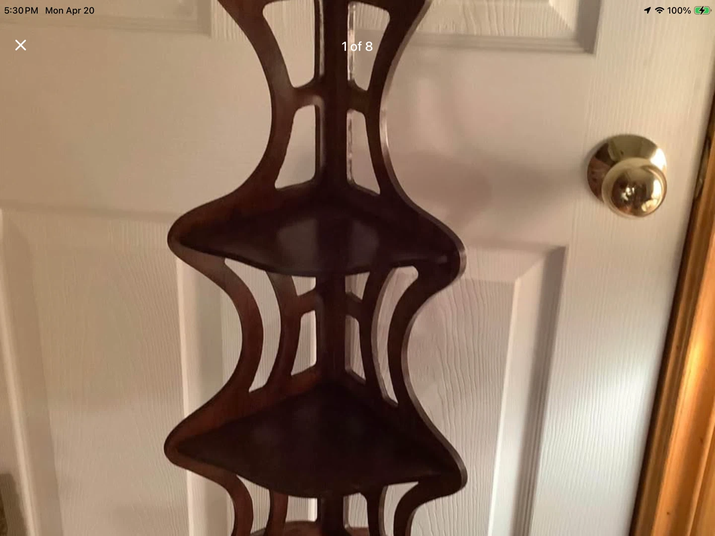 Vtg Four Tiered Maple Wood Corner Wall Shelf 🐞