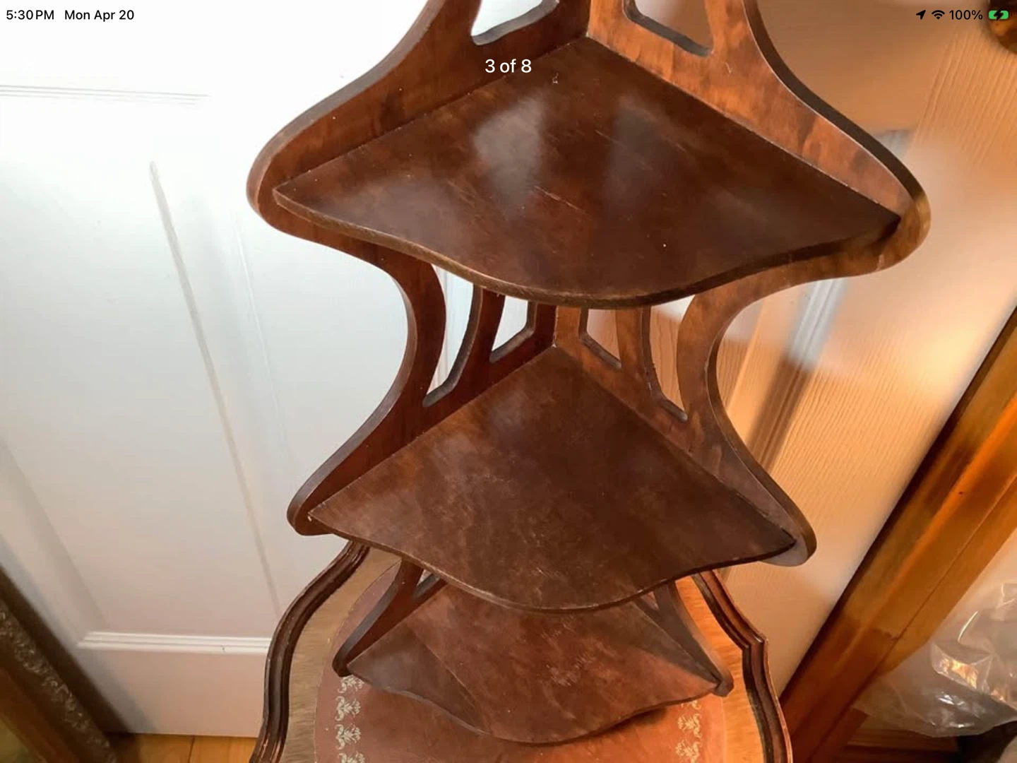 Vtg Four Tiered Maple Wood Corner Wall Shelf 🐞 - photo 5