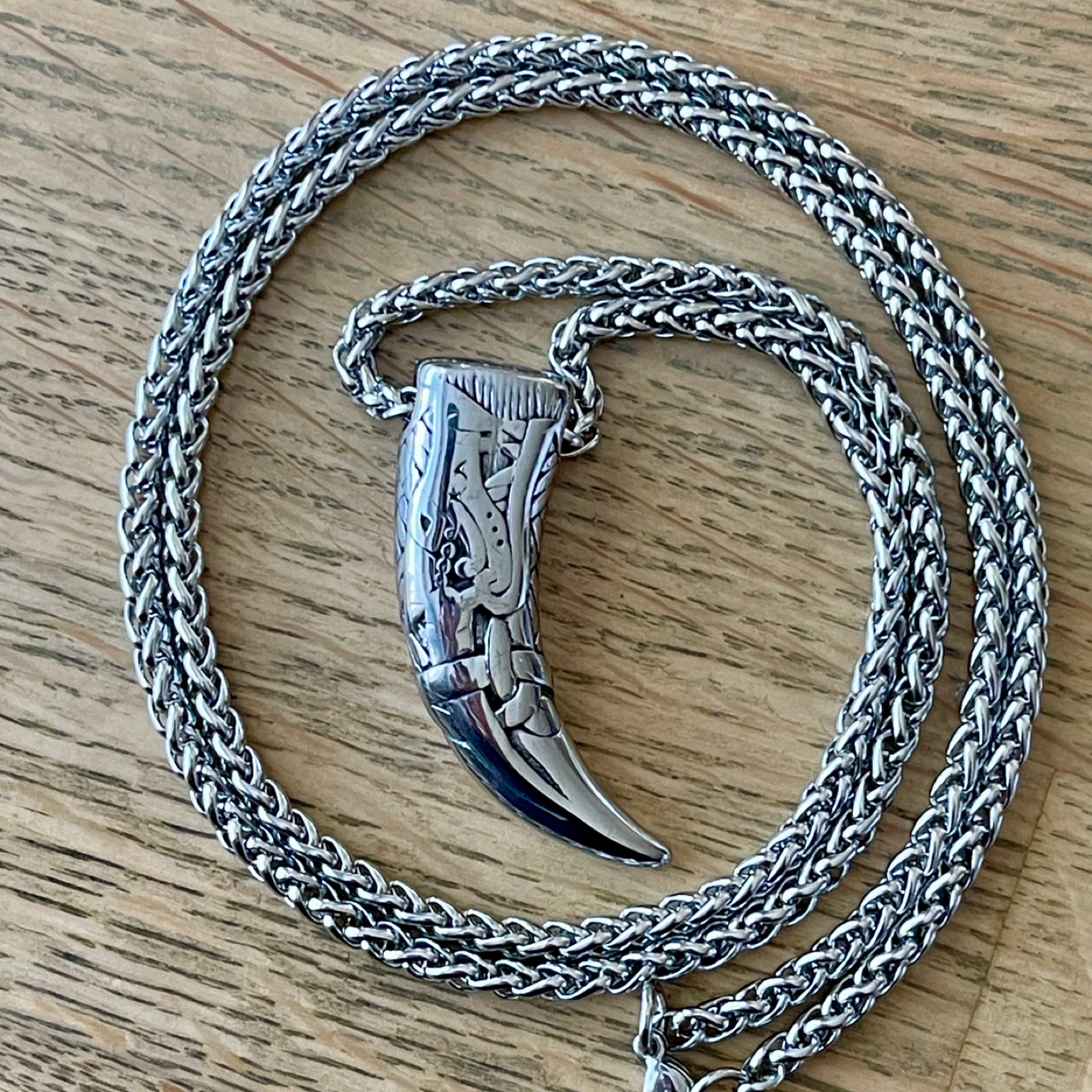 Viking-style wolf tooth Stainless steel necklace - photo 3