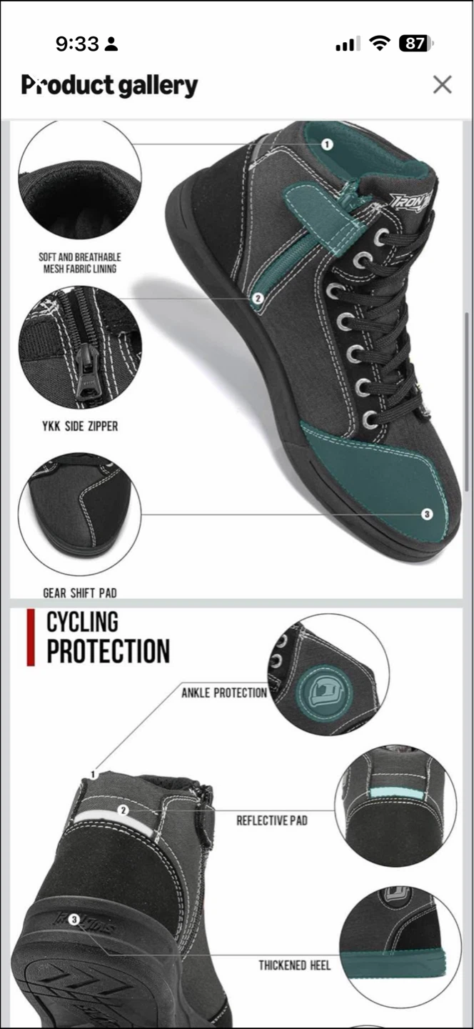IRON JIA's Motorcycle Riding Boots - Black - photo 4