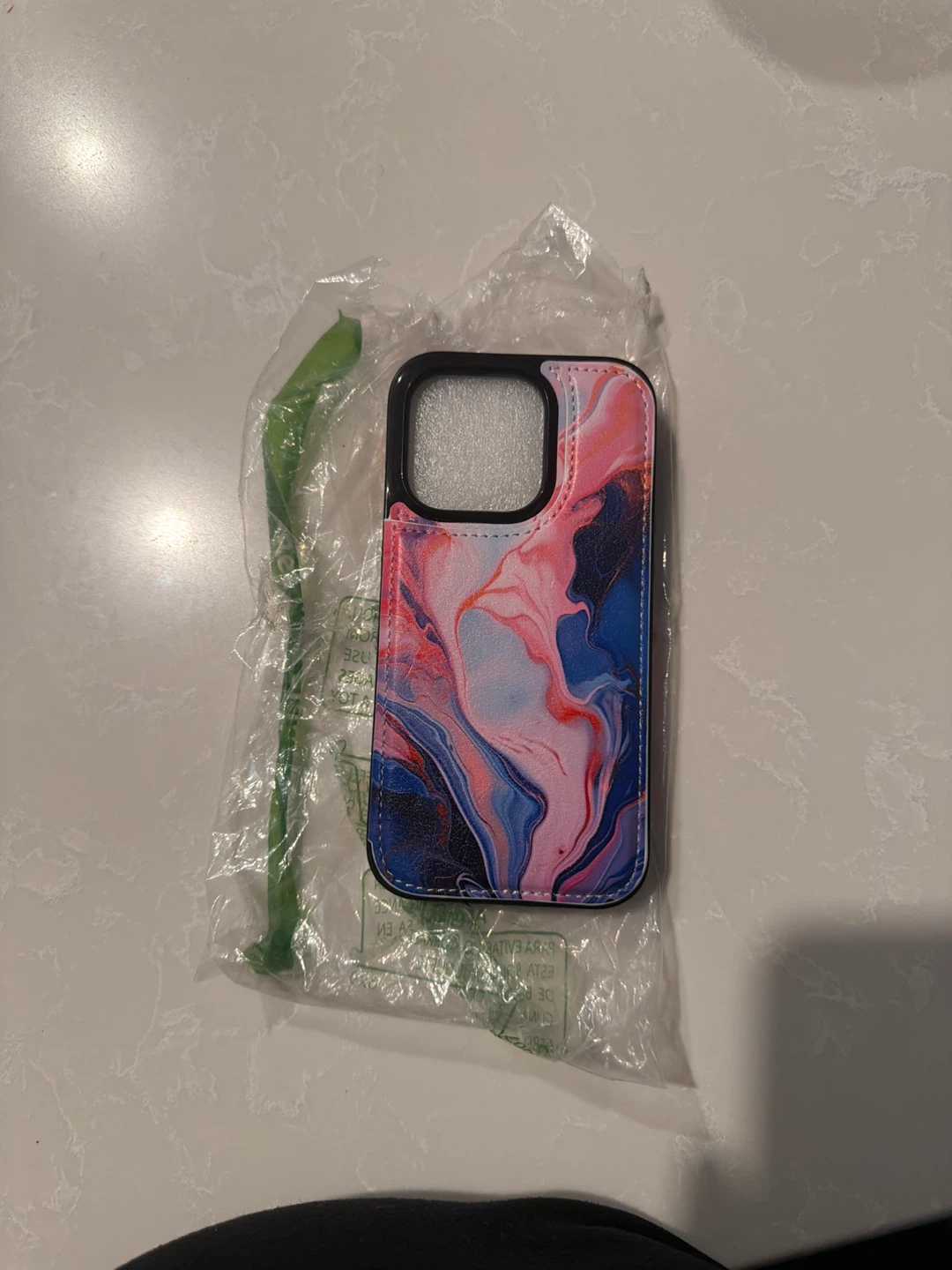 iPhone 14 Pro 6.1 inch Wallet Case - Pink & Blue Swirl - photo 4