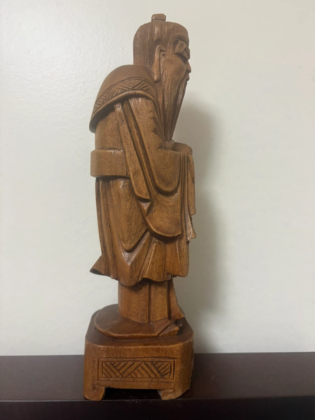 Excellent vintage carved boxwood deity - photo 4