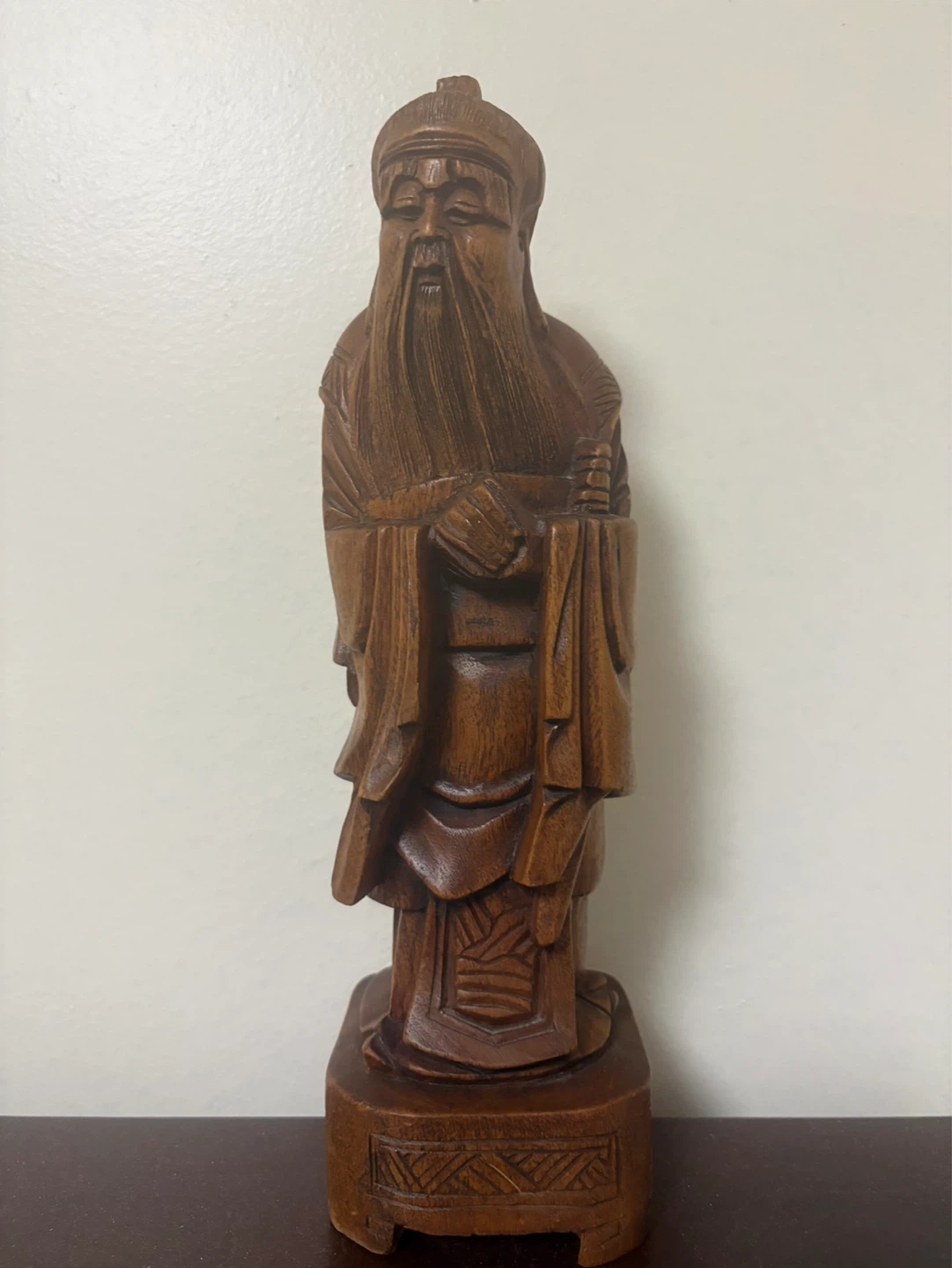 Excellent vintage carved boxwood deity