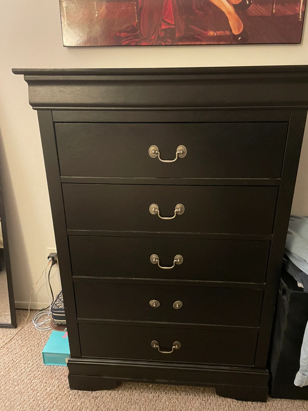 Black Dresser and Nightstand Set - photo 2