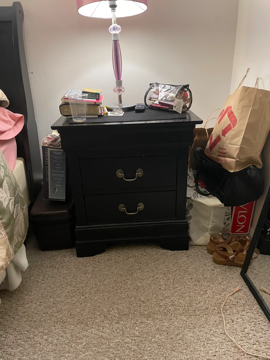 Black Dresser and Nightstand Set - photo 4