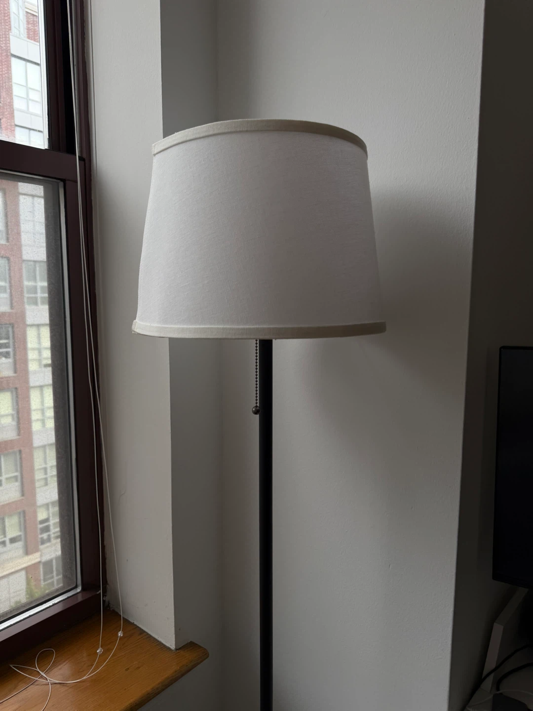 Floor Lamp with White Drum Shade