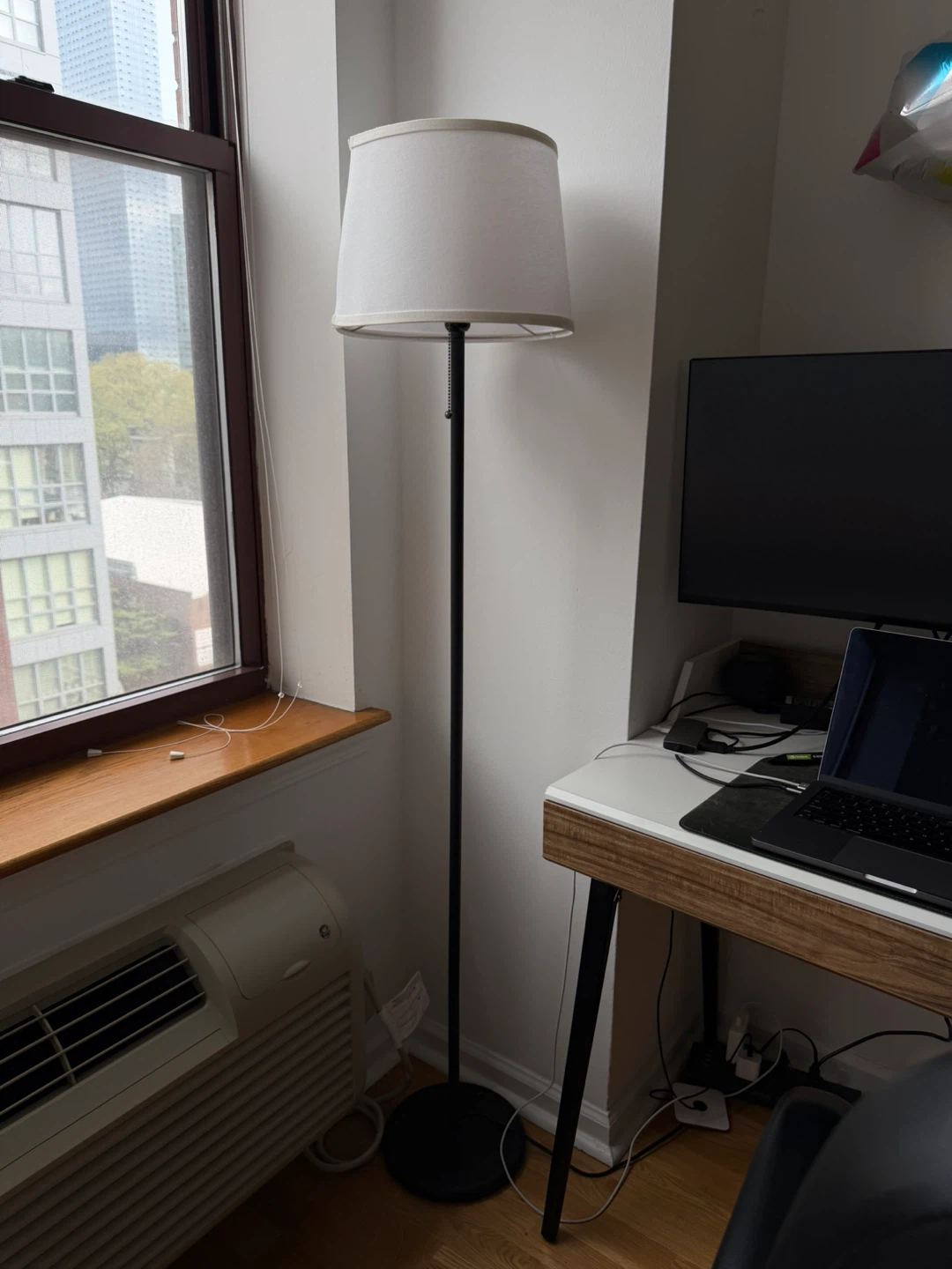 Floor Lamp with White Drum Shade - photo 2
