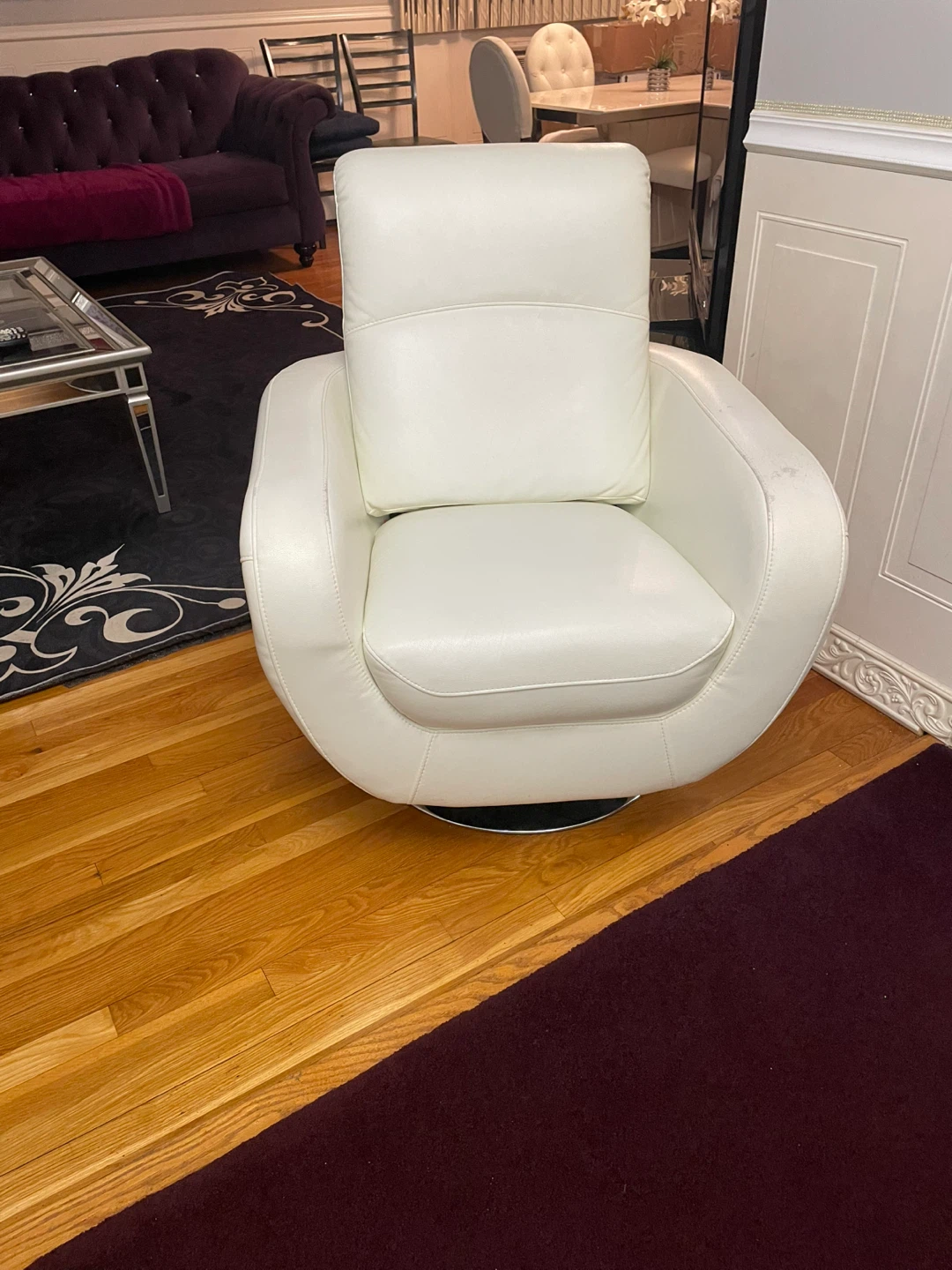 White Swivel Armchair