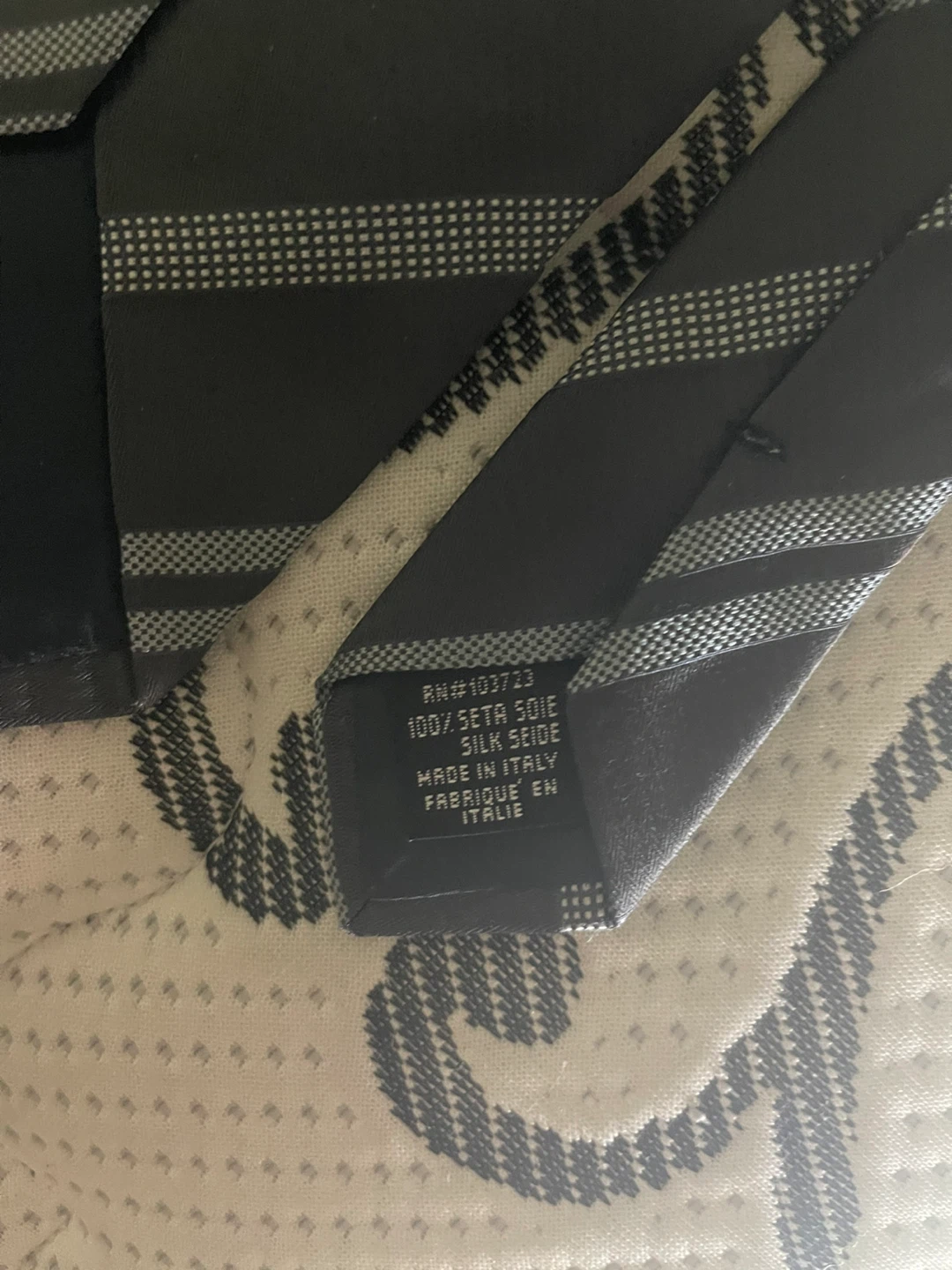 Armani Silk Tie - Grey Stripe - photo 3
