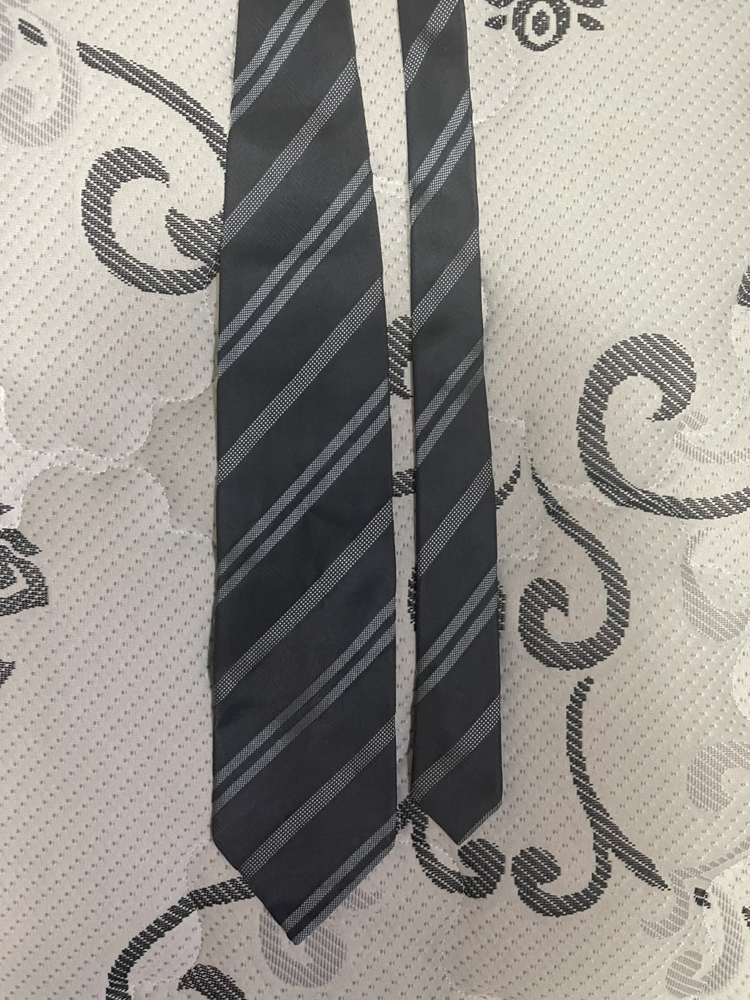 Armani Silk Tie - Grey Stripe - photo 2