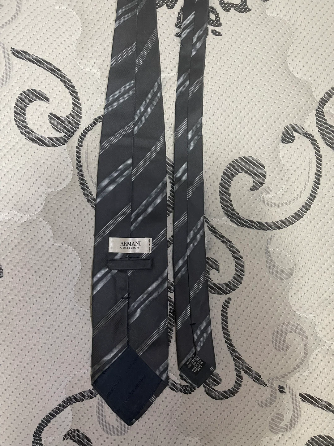 Armani Silk Tie - Grey Stripe