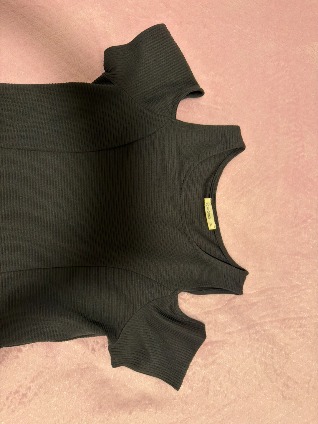 Black Cold Shoulder Ribbed Dress - photo 2
