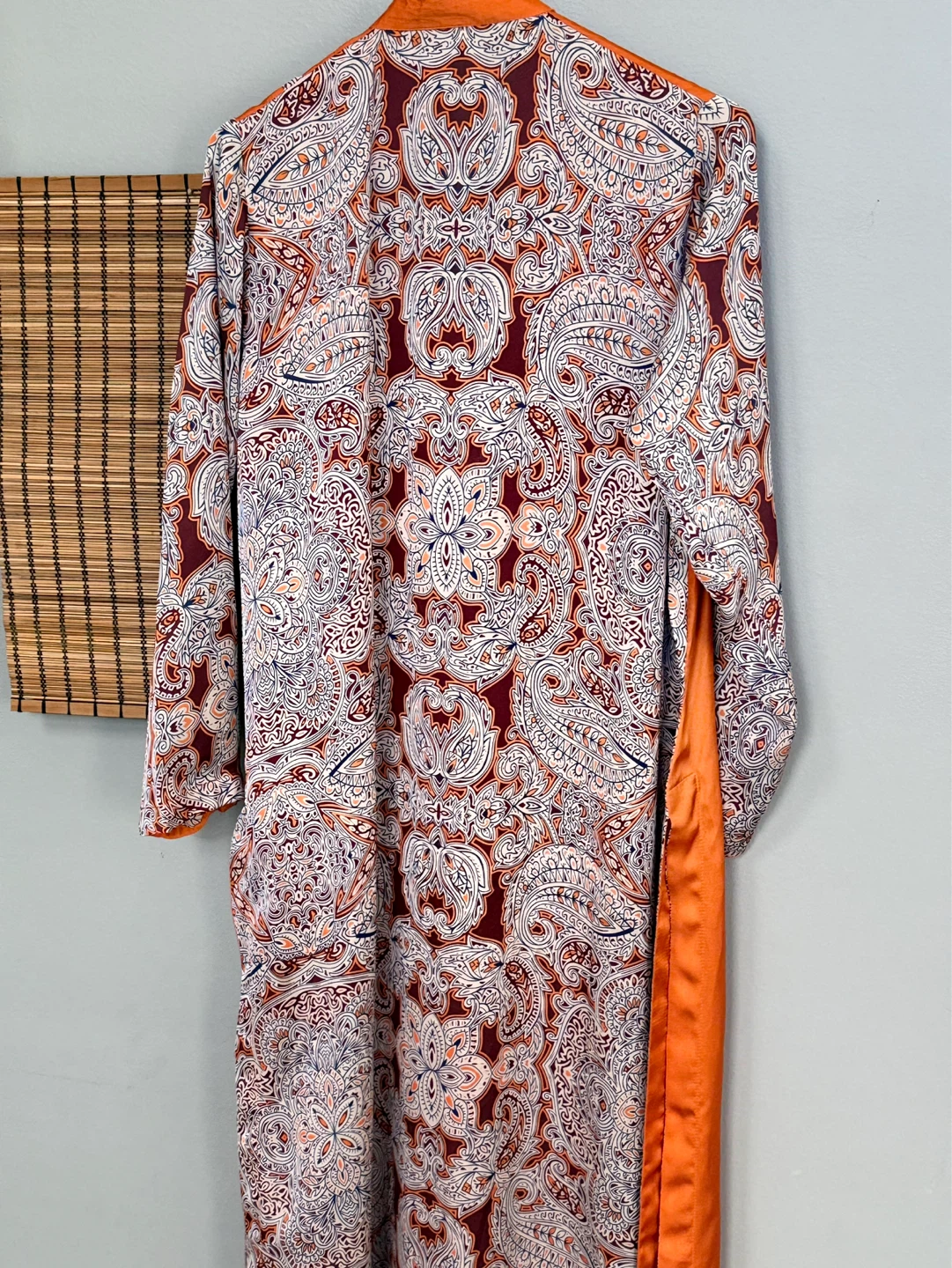 Women's Orange Paisley Print Dress Worn Only Twice - photo 5