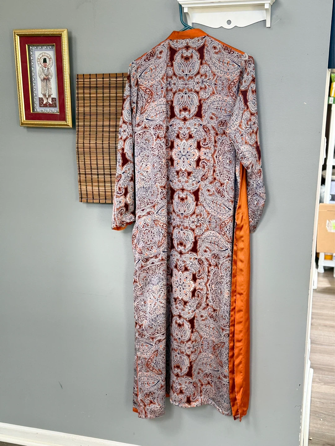 Women's Orange Paisley Print Dress Worn Only Twice - photo 2