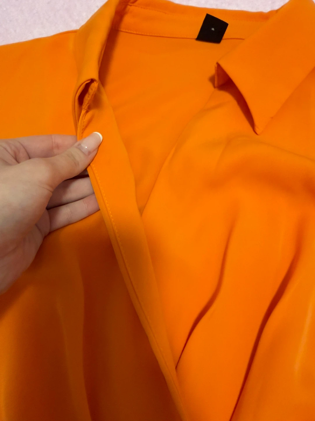 Orange Wrap Dress with Tie Waist - photo 3