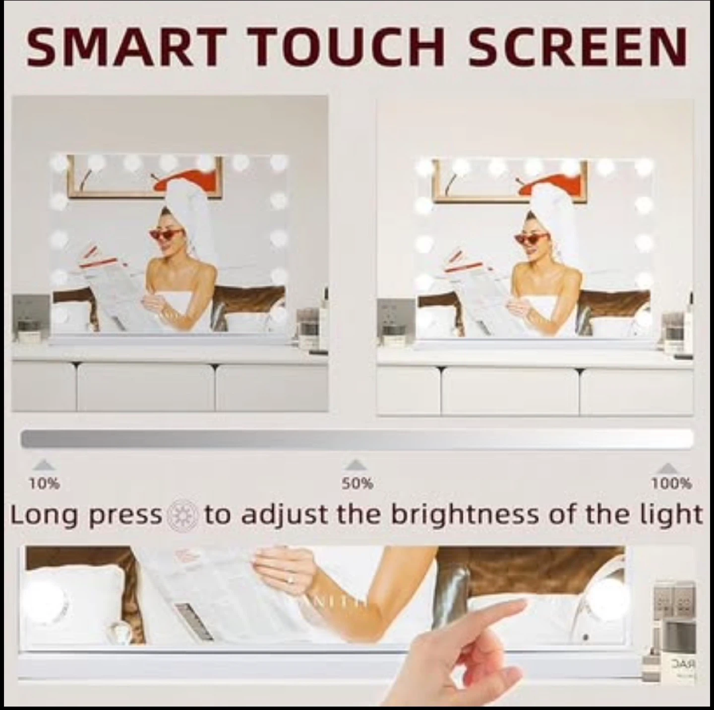 Vanity Mirror with Bluetooth Speaker and LED Lights - photo 2