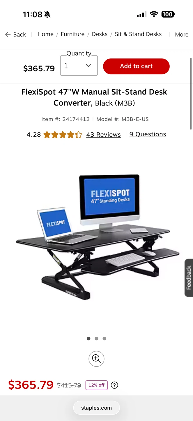 NEW!! Manual Sit-Stand Desk Converter (Black) - photo 2