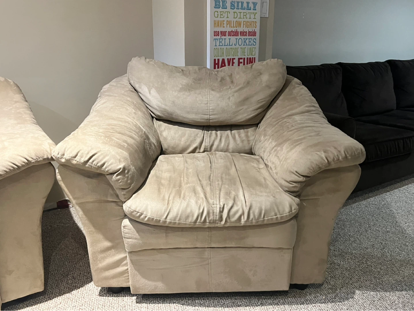 Tan Suede Loveseat and Armchair Set - photo 3