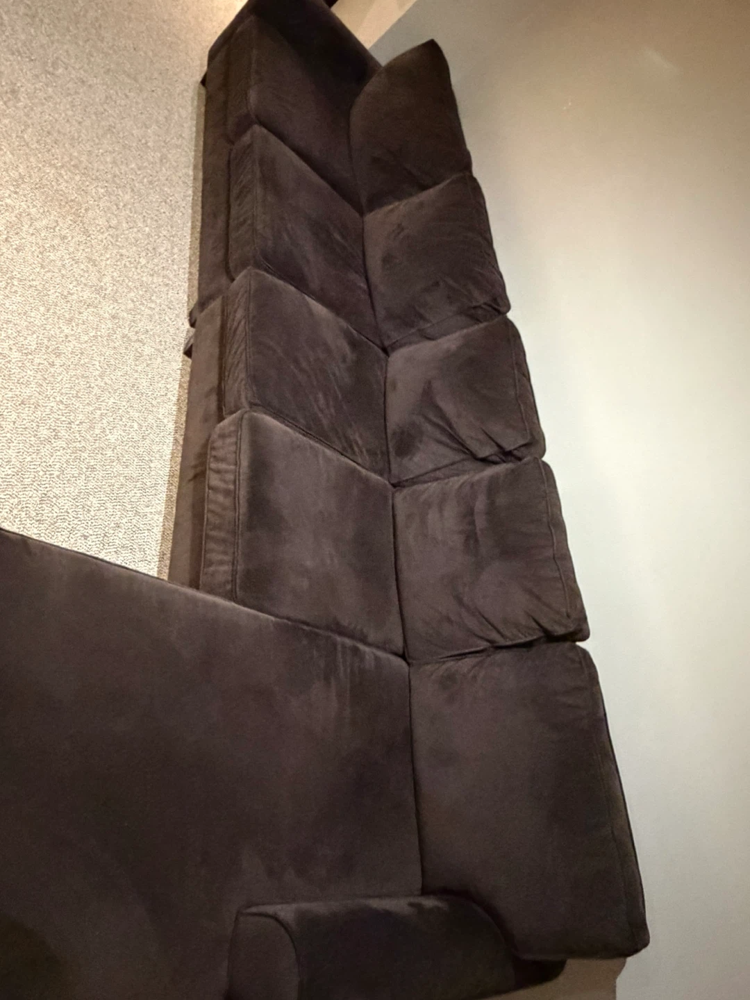 Dark brown sectional sofa with chaise