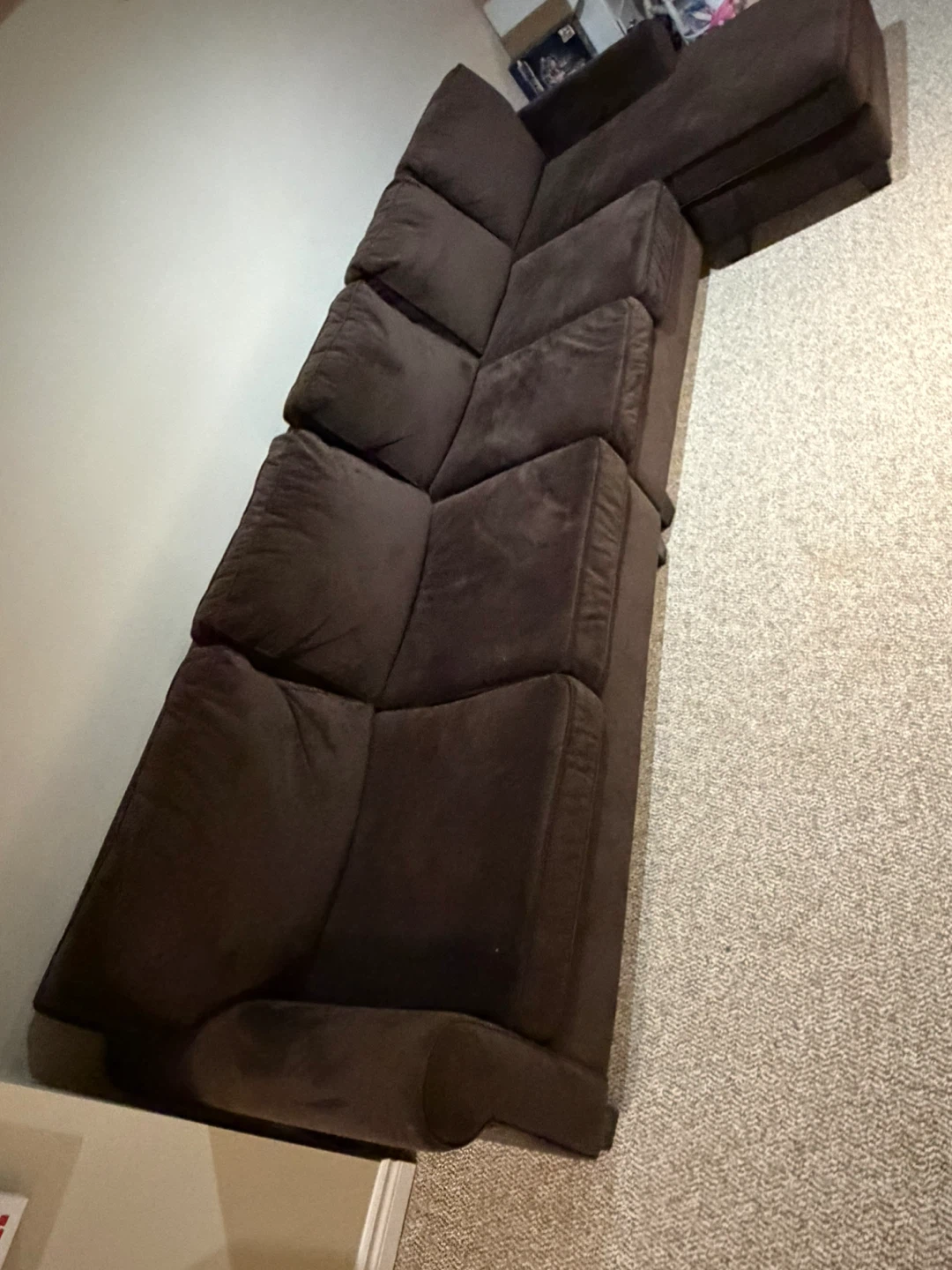 Dark brown sectional sofa with chaise - photo 2