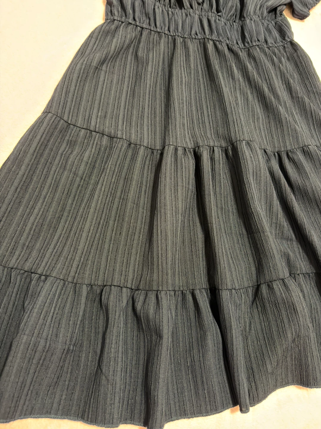 Navy Blue Tiered Square Neck Dress - photo 2