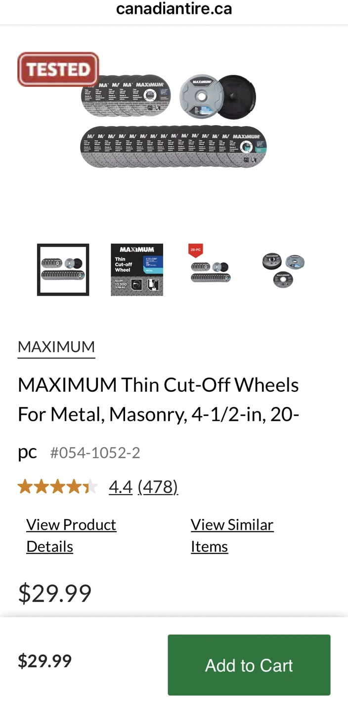 MAXIMUM Thin Cut-Off Wheels 4-1/2-in 20-Piece - photo 2