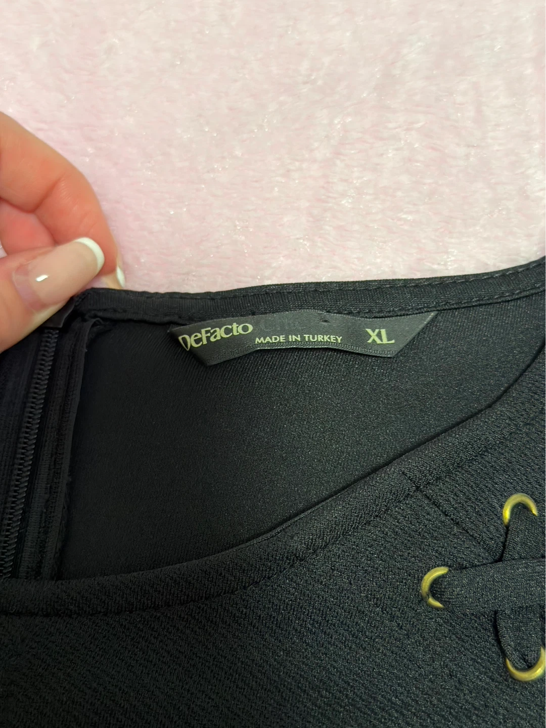 Black Lace-Up Detail Dress - photo 4