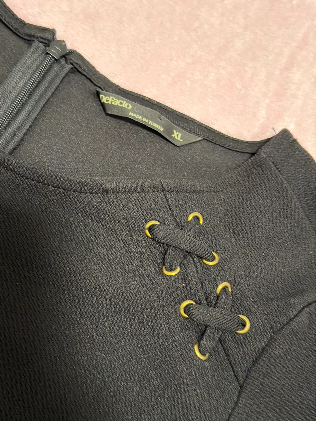Black Lace-Up Detail Dress - photo 3