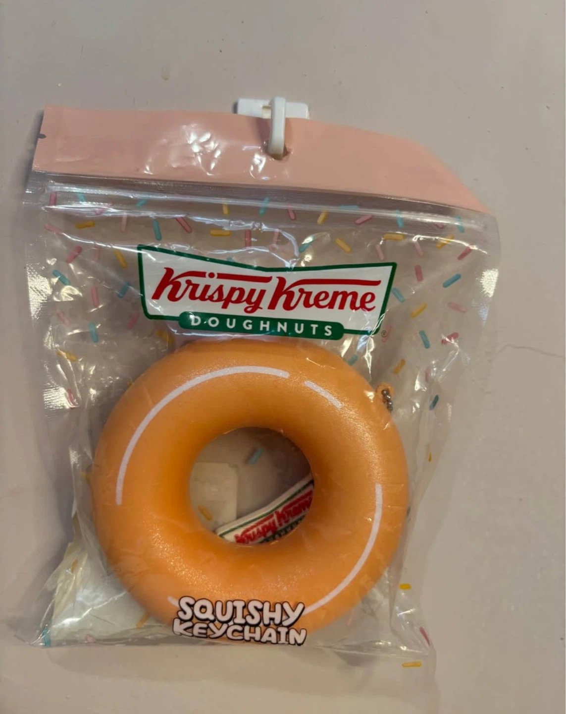 Krispy Kreme Orange Doughnut Squishy Keychain