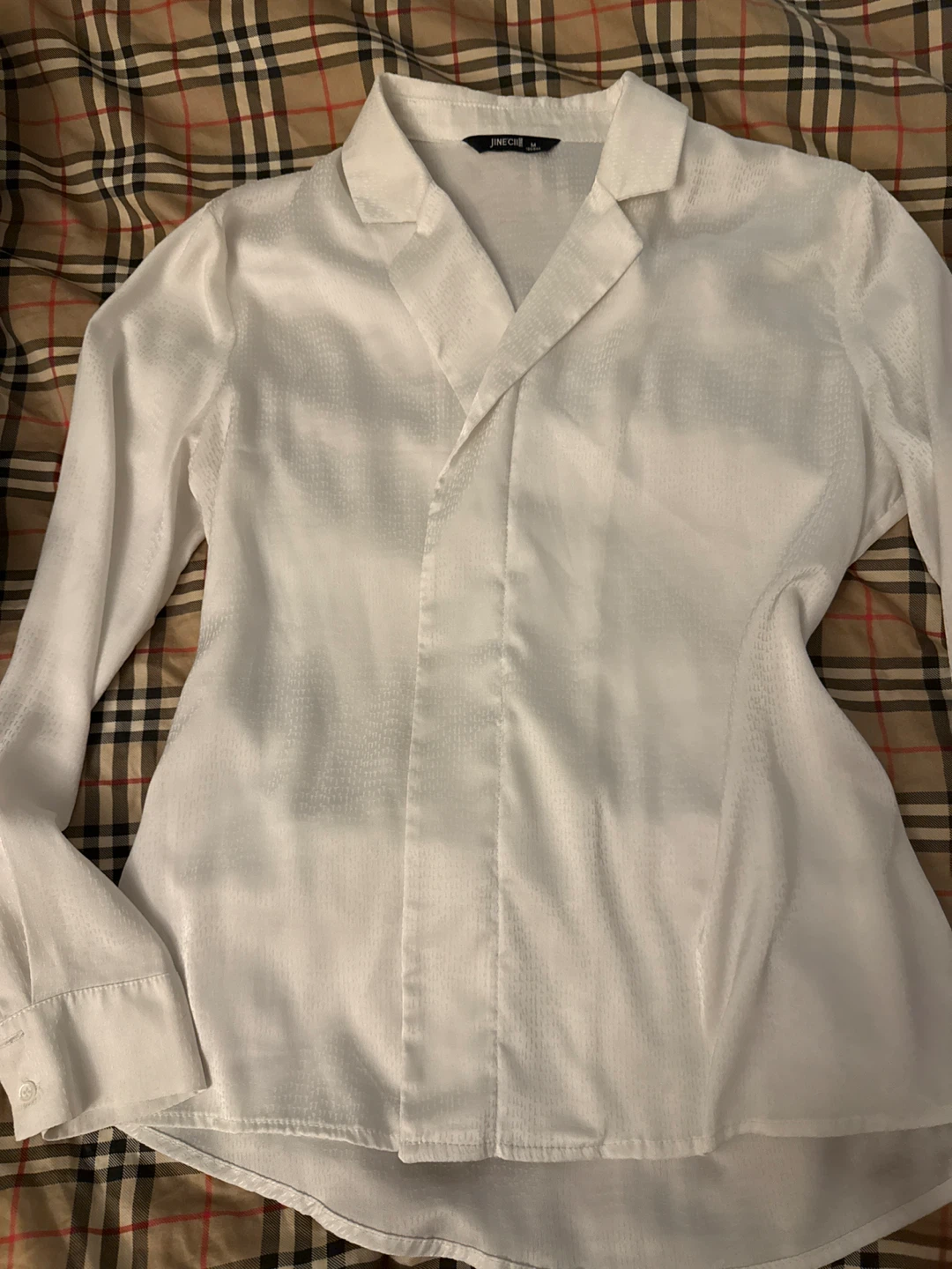 Silk White Long-Sleeve Blouse - photo 3