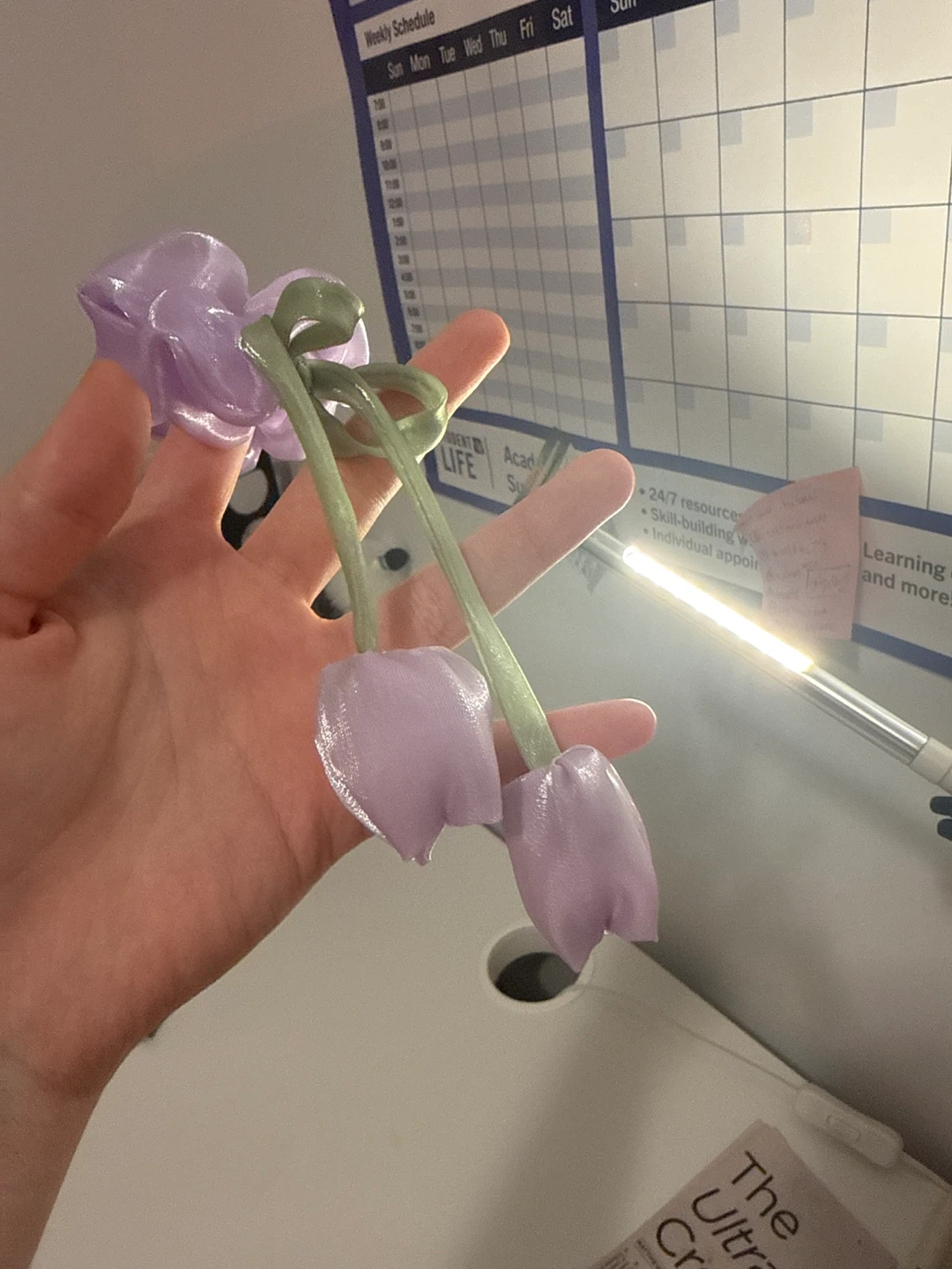 Lavender Tulip Scrunchie with Dangles - photo 2