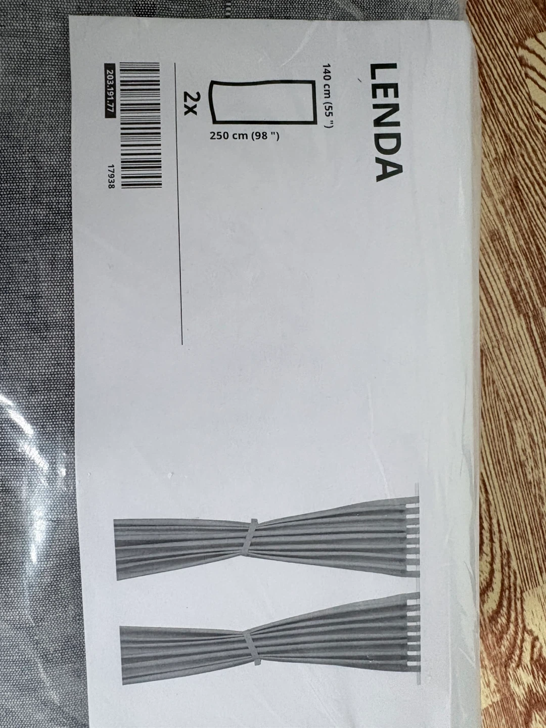 IKEA LENDA Curtains - Grey, 2 Panels