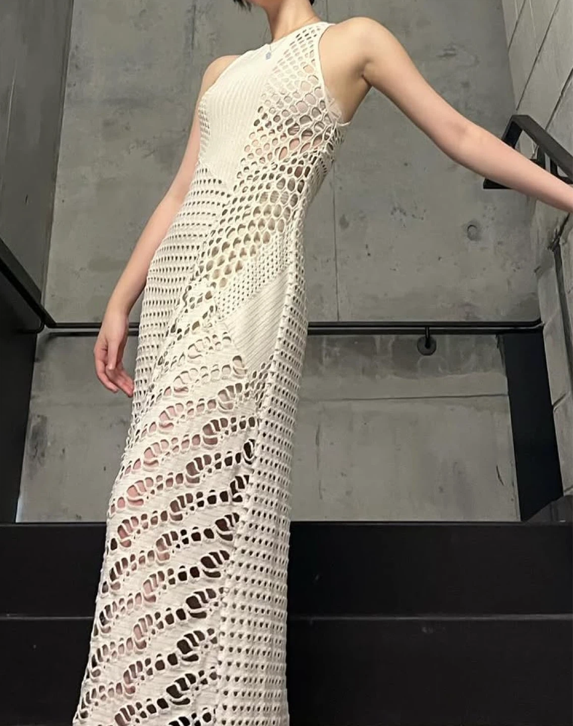 White Crochet Maxi Dress - photo 2