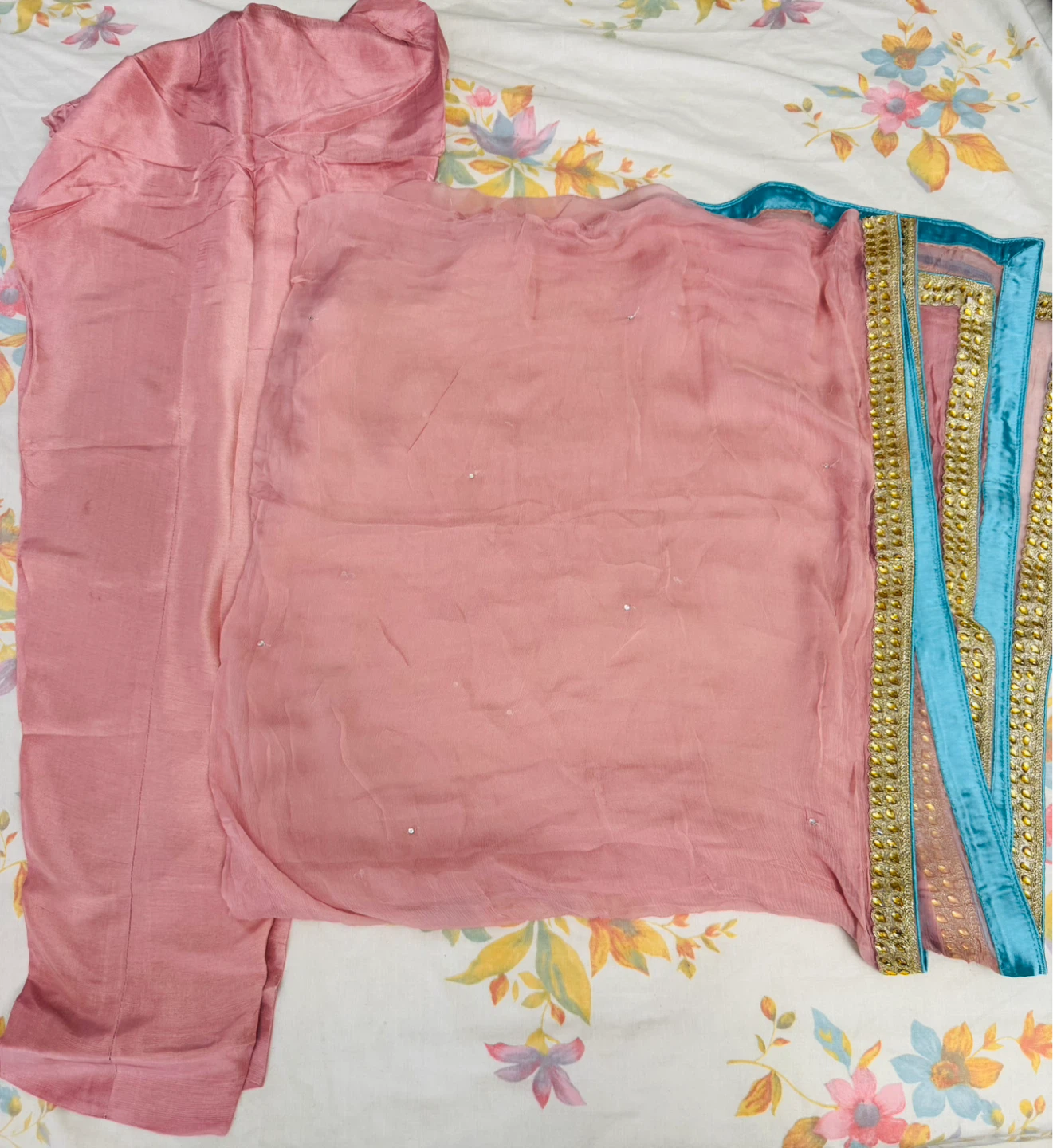 Pink Embroidered Kurti with Salwar Kameez Dupatta - photo 2