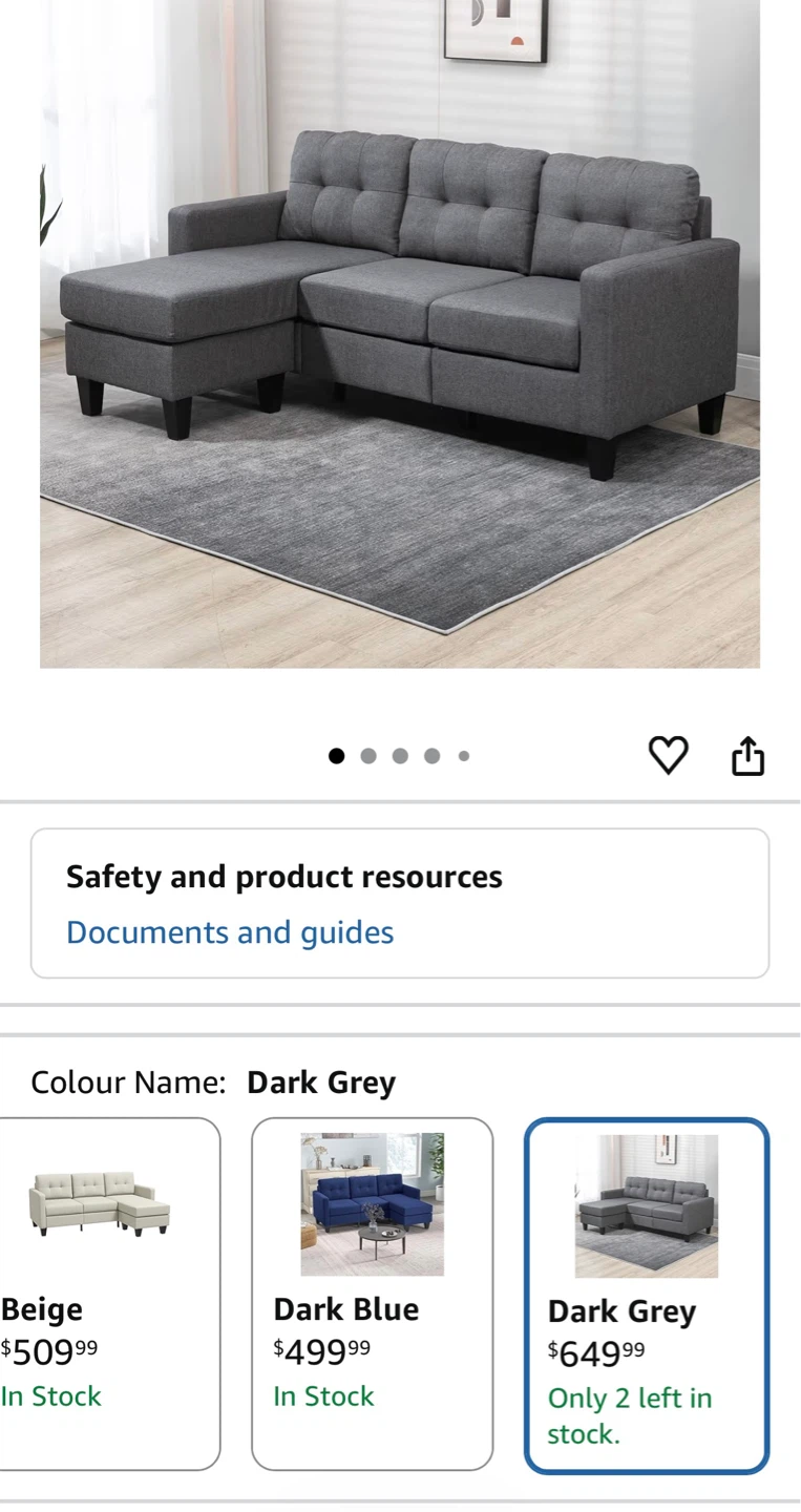 Grey Sectional Sofa with Ottoman - photo 2