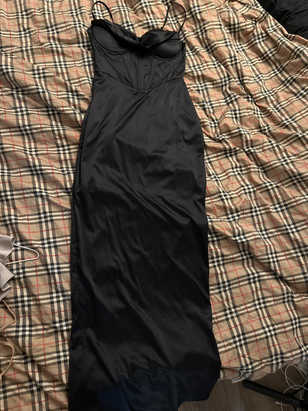 Black Satin Corset Maxi Dress - photo 2