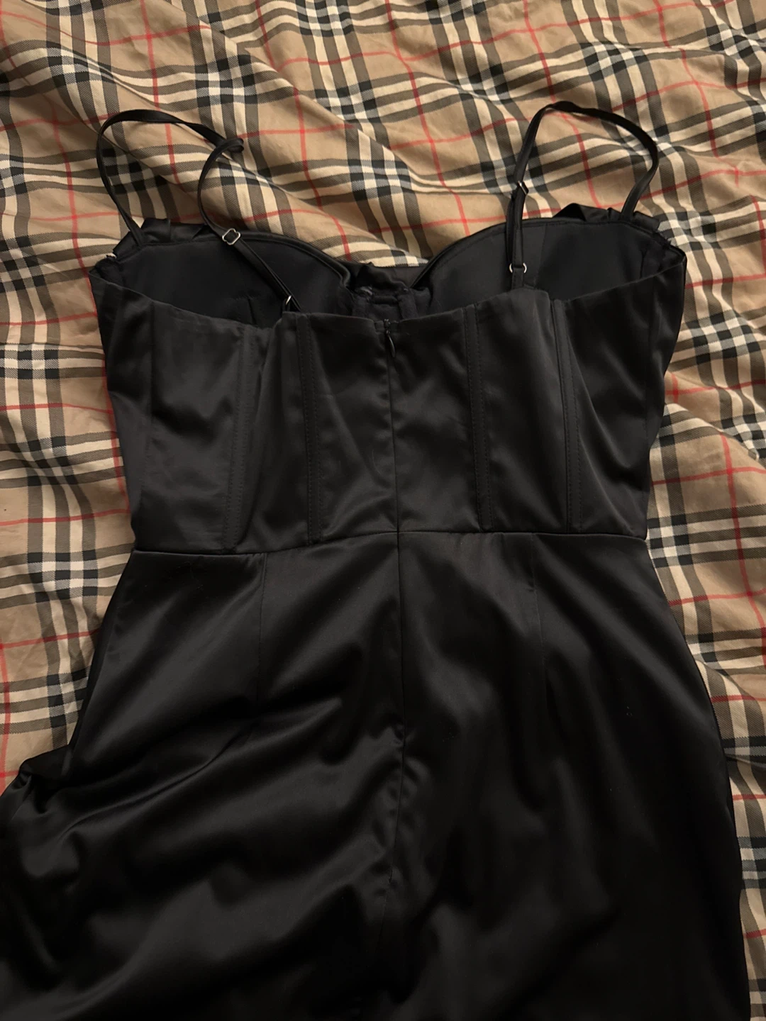 Black Satin Corset Maxi Dress - photo 3