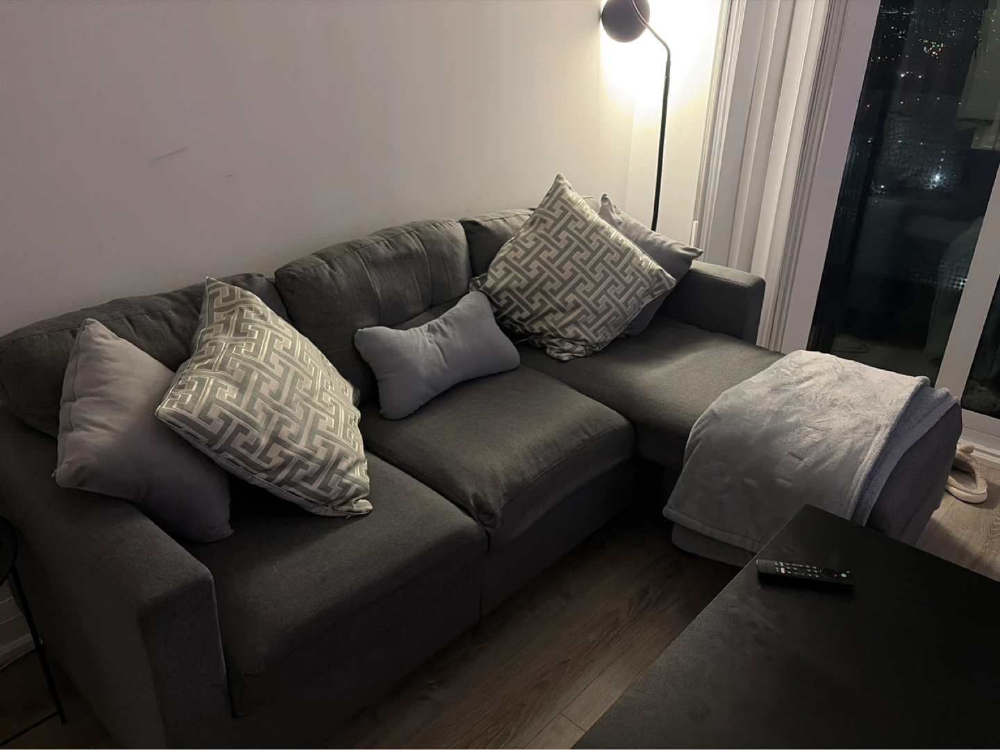 Grey Sectional Sofa with Ottoman - photo 3