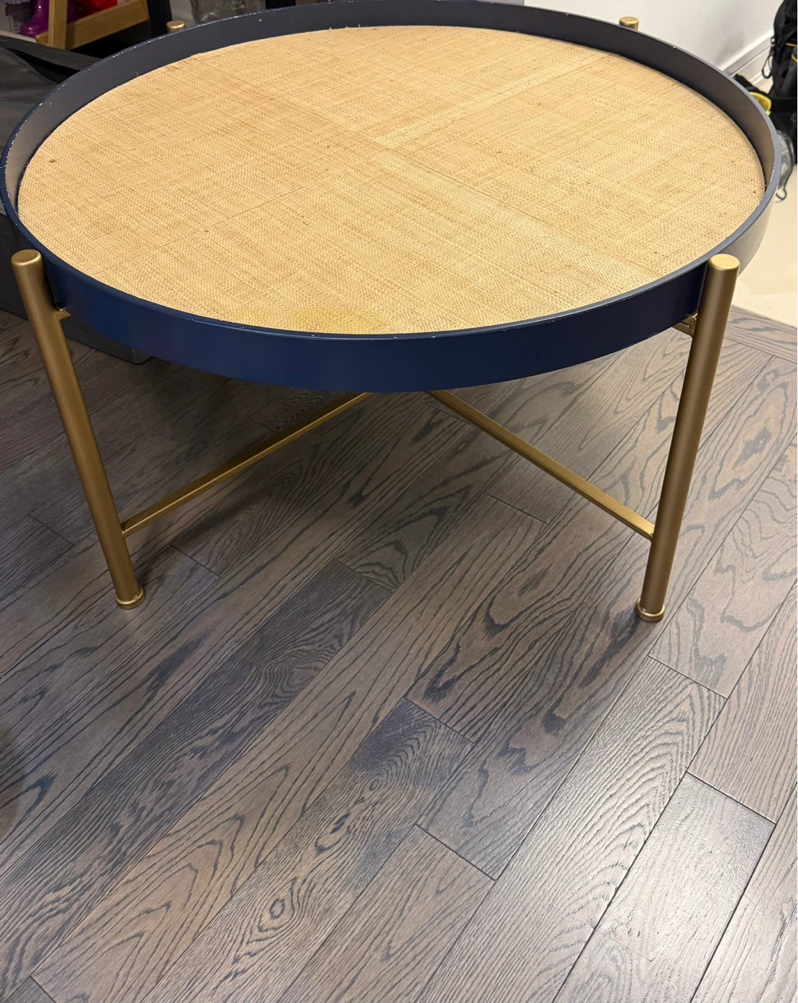 Round Tray Table - Blue and Gold