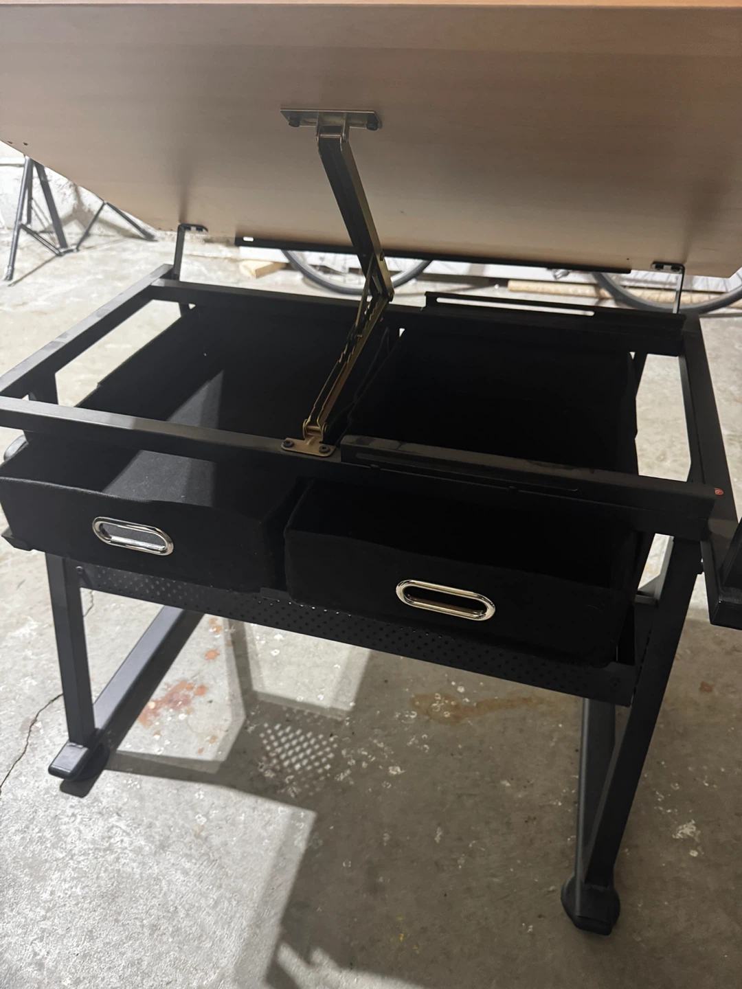 Adjustable Drafting Table with Storage Drawers - photo 3