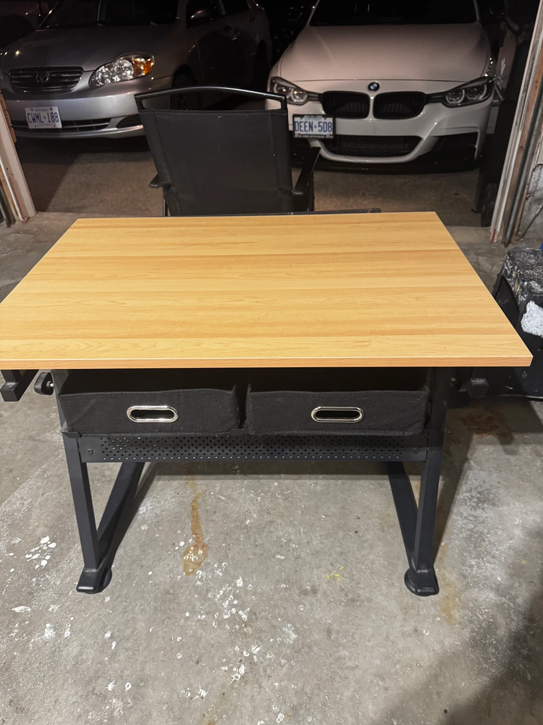 Adjustable Drafting Table with Storage Drawers