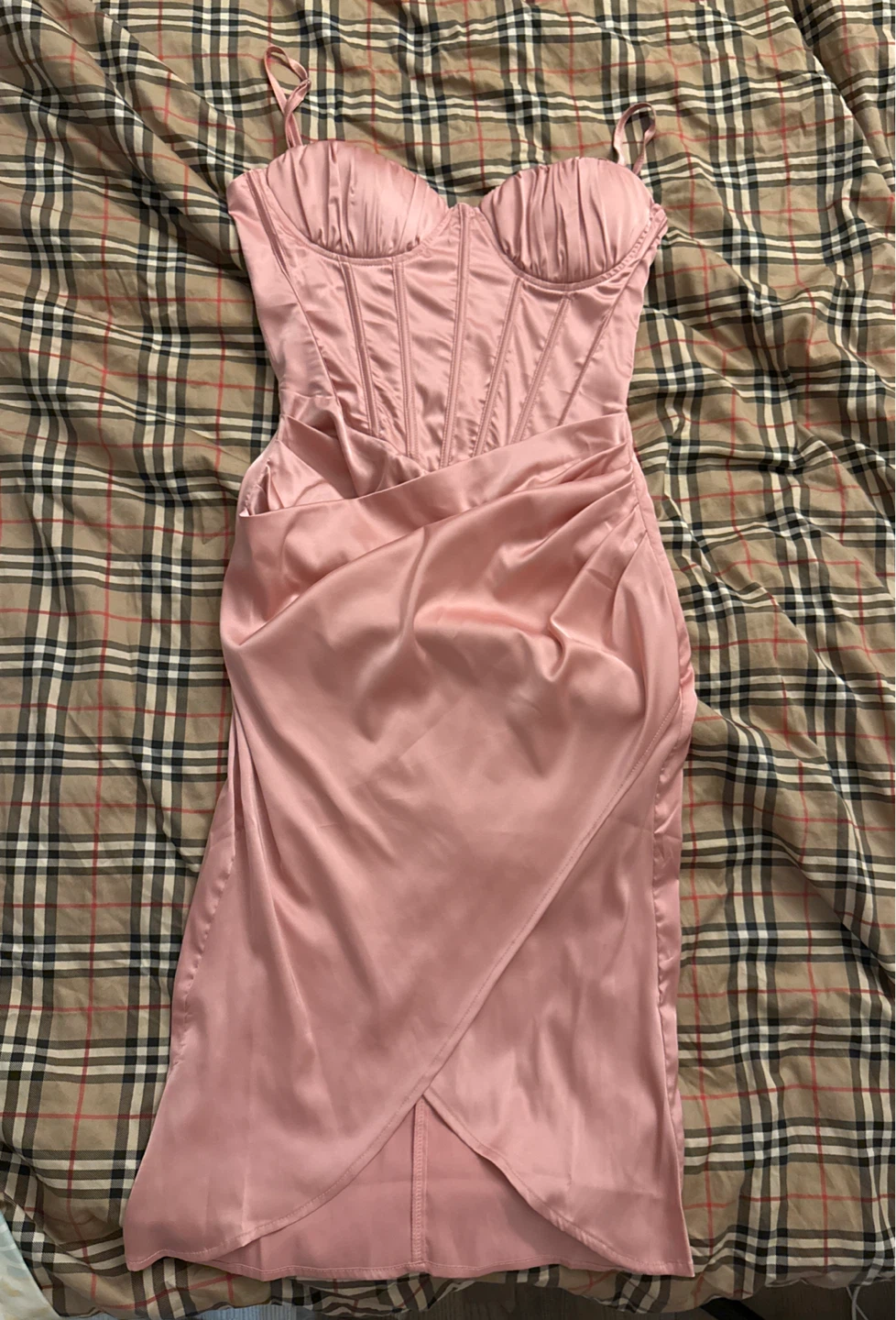 Pink Satin Corset Dress