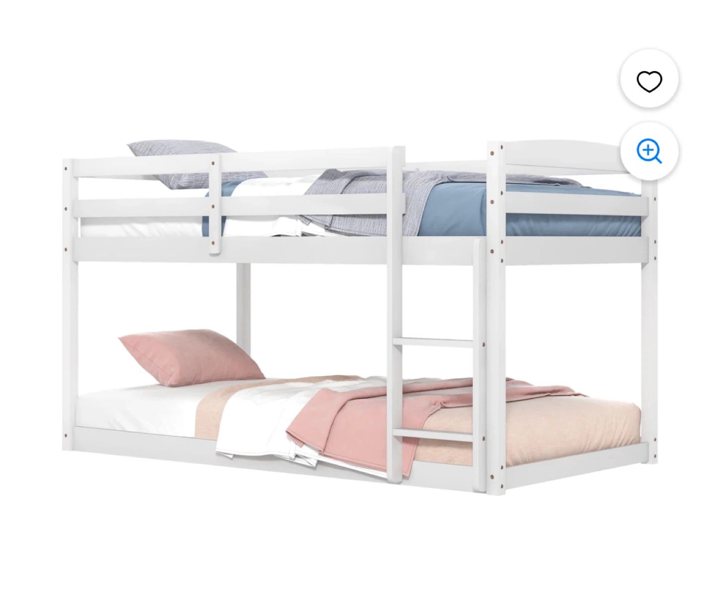 White Wooden Twin over Twin Bunk Bed - photo 4