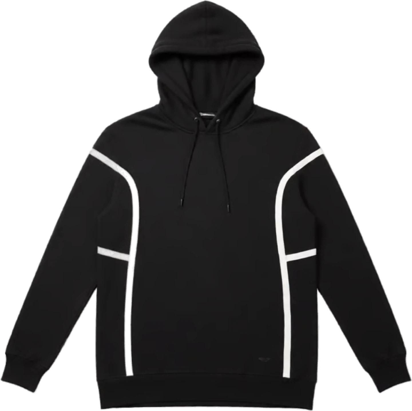 Black Hoodie with White and Black Accents