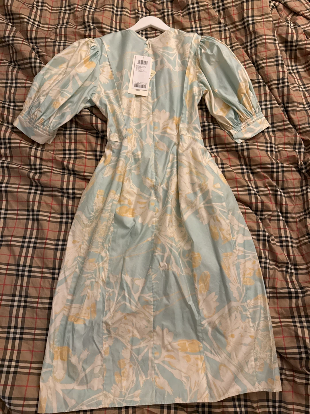 New with Tags Designer Light Blue Floral Print Dress - photo 4