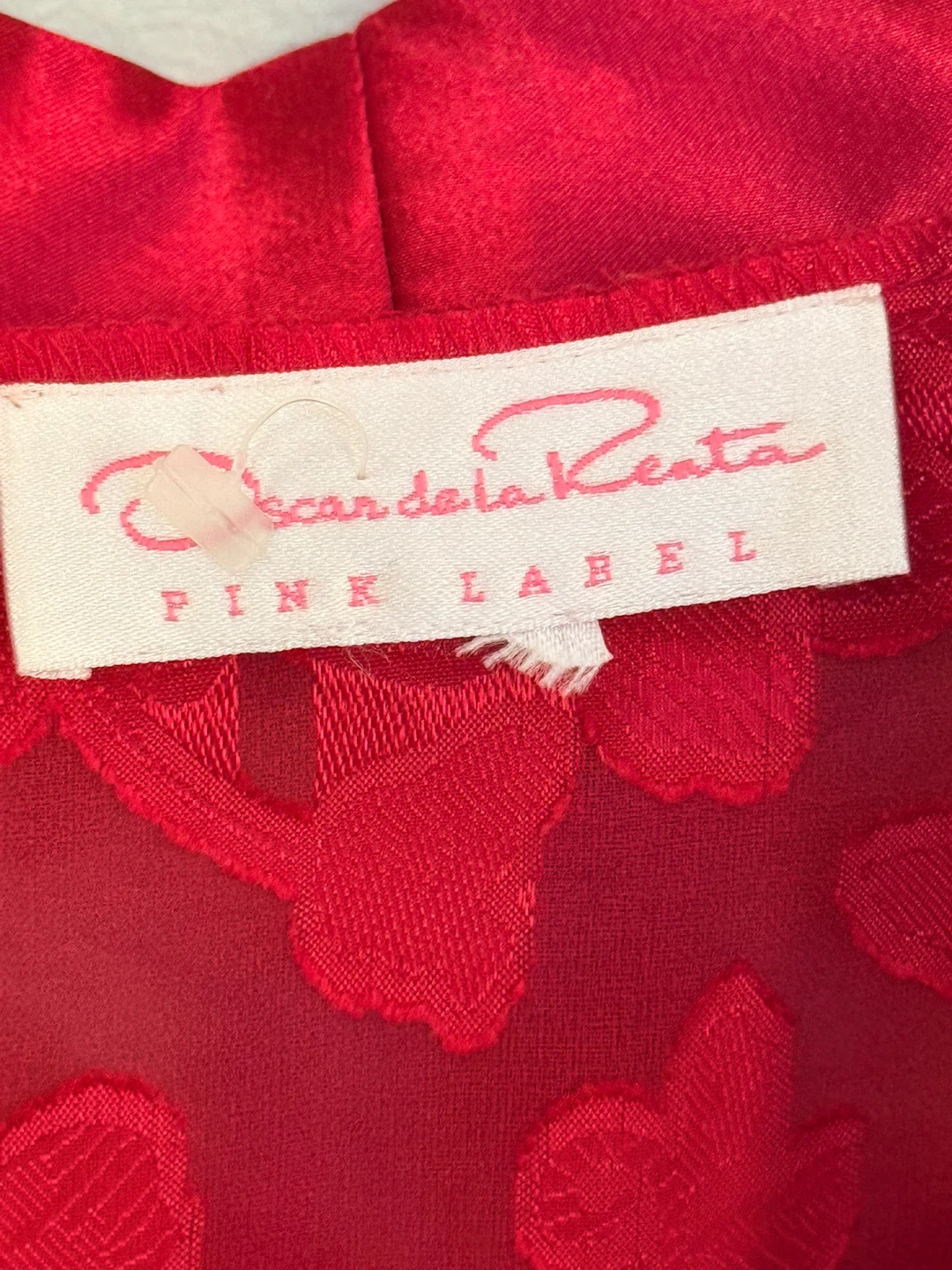 Oscar de la Renta Pink Label Red Floral Lace Kimono Robe - photo 2