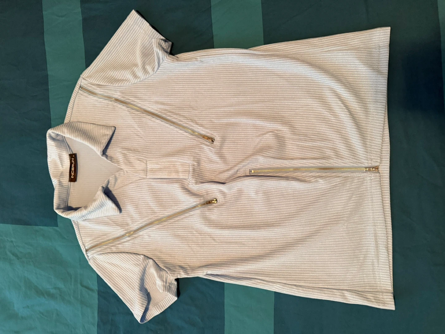 INCERUN Sleeveless Polo Shirt and Short Sleeve Zipper Shirt - photo 2